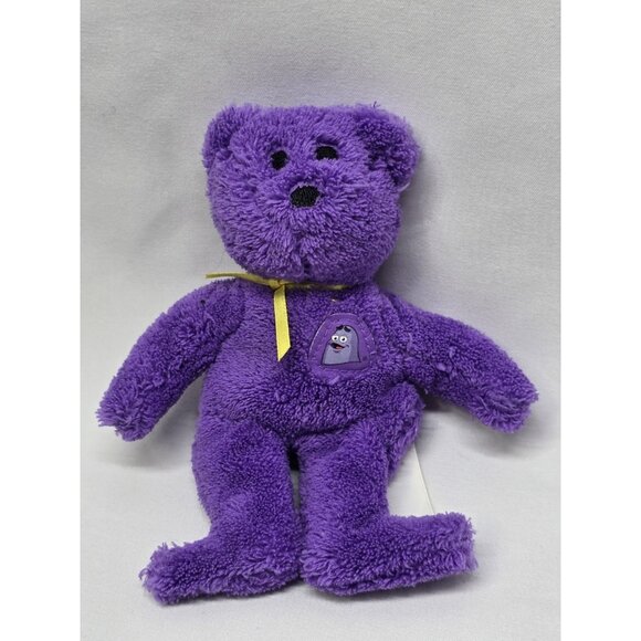 Grimace The Bear Ty Teenie Beanie Babies McDonalds 2004 Promo Bag #12 - Picture 1 of 5